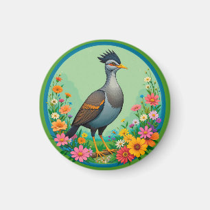 Schöne exotische Vögel, die sich unter farbenfrohe Magnet