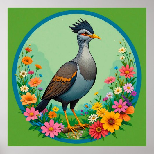 Schöne exotische Vögel, die sich unter farbenfrohe Poster (Vorne)