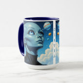 Schöne Extraterrestrische Alien personalisieren Tasse (Vorderseite Links)
