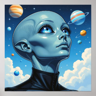 Schöne Extraterrestrische Alien Poster
