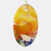 Schöne extravagant-gelbe Rose glückliche Feiertage Keramikornament (Rechts)