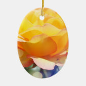 Schöne extravagant-gelbe Rose glückliche Feiertage Keramikornament (Vorne)