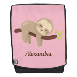 Schöne Fahne in Tree Animal Illustration Rosa Rucksack