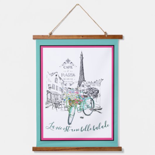 Schöne Fahrt (Französisch) Wandteppich Mit Holzrahmen (Vorderseite)