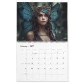 Schöne Fairies Fantasy Mystic Magic Template Kalender (Feb 2027)