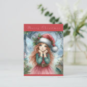 Schöne Fairy Frohe Weihnachten Postkarte (Stehend Vorderseite)