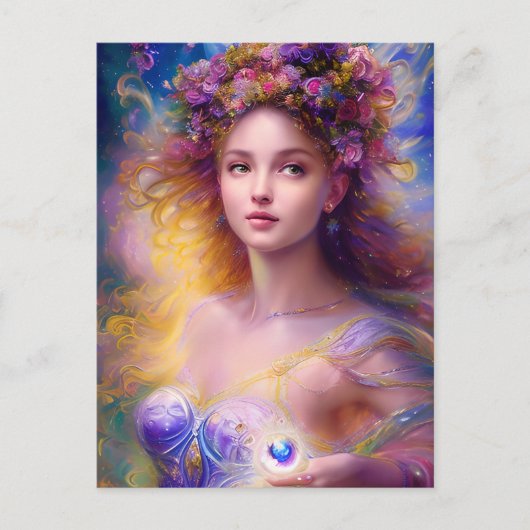Schöne Fairy Girl ai art Postkarte (Vorderseite)