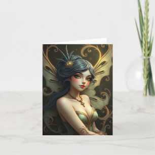 Schöne Fairy-Portrait-Karte Feiertagskarte