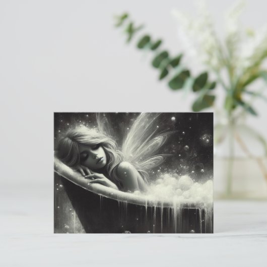 Schöne Fairy schläft in der Wanne Postkarte (Stehend Vorderseite)
