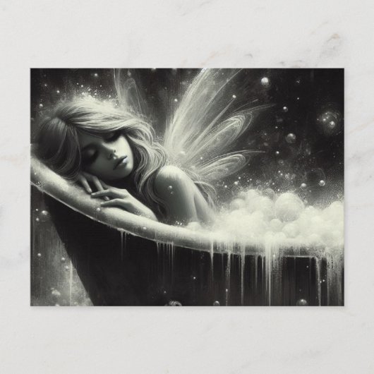 Schöne Fairy schläft in der Wanne Postkarte (Vorderseite)