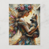 Schöne Fairy und German Shepherds Welpe Postkarte (Vorderseite)
