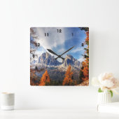 Schöne Fall Bäume Bergmauer Uhr (Zuhause)