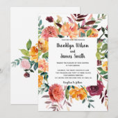 Schöne Fall Blume Hochzeit Einladungen (Vorne/Hinten)