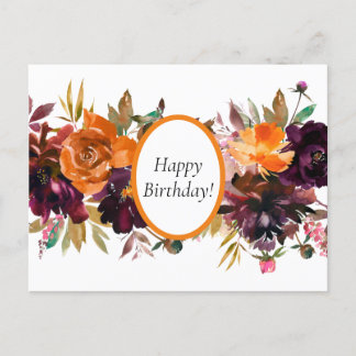 Schöne Fall Farbe Blumenmuster Geburtstag Postkart Postkarte