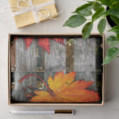 Schöne Fall Red Blätter auf Holzzaun Seidenpapier (Geschenk)