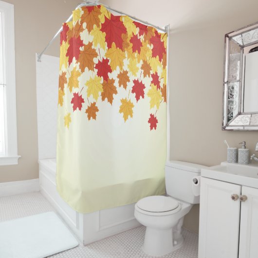 Schöne Fallende Blätter Herbst blühen Duschvorhang (Beispiel)