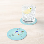 Schöne Fallschirme - Ihr Name für Gleitschirmflieg Runder Pappuntersetzer (Vor Ort)