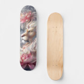 Schöne Fantasie Farbige Löwe & Blumen Skateboard (Vorderseite)
