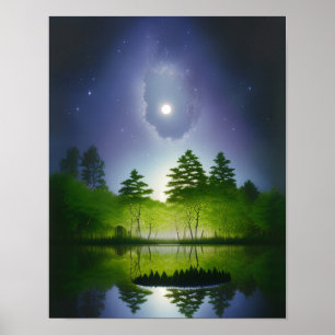 Schöne Fantasie-Landschaft, Realistisch Und Natürl Poster