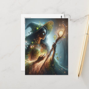 Schöne Fantasie Magische Natur Frau Postkarte