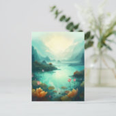 Schöne Fantasie verzaubert Landschaft Postkarte (Stehend Vorderseite)