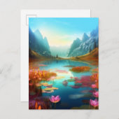 Schöne Fantasie verzaubert Landschaft Postkarte (Vorne/Hinten)