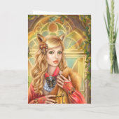 Schöne Fantasiefrau Fox Grußkarte Karte (Rückseite)