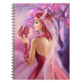 Schöne Fantasiefrau Königin und Roter Drache Notizblock (Vorderseite)