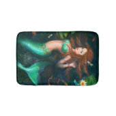 Schöne Fantasiemeerjungfrau mit Lilien Bad-Matte Badematte (Vorderseite)