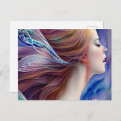 Schöne Fantasiewelt mit Atemberaubenden Flügeln Postkarte (Vorne/Hinten)