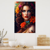 Schöne Fantasy-Blumenfee Poster (Küche)