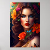 Schöne Fantasy-Blumenfee Poster (Vorne)