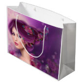 schöne Fantasy-Fee Große Geschenktüte (Rückseite Schrägansicht)