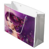 schöne Fantasy-Fee Große Geschenktüte (Vorderseite Schrägansicht)