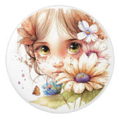 Schöne Fantasy Floral Fairies Serie Keramikknauf (Vorderseite)