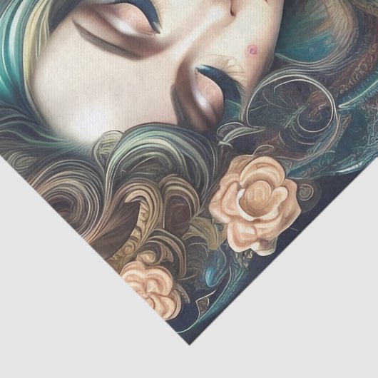 Schöne Fantasy-Frau Seidenpapier (Ausschnitt)