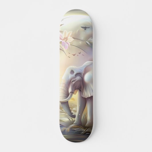 Schöne Fantasy Graustufen-Elefant Skateboard (Vorne)