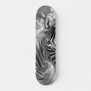 Schöne Fantasy-Graustufen-Zebra Skateboard
