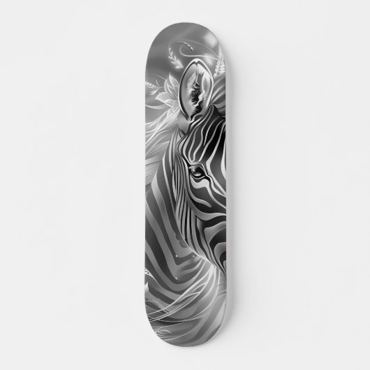 Schöne Fantasy-Graustufen-Zebra Skateboard (Vorne)