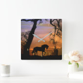 Schöne Fantasy Horse Clock Quadratische Wanduhr (Zuhause)