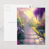 Schöne Fantasy Hütte Gartenpfad Postkarte (Vorne/Hinten)
