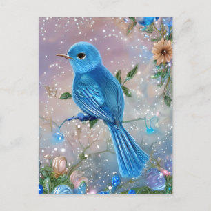 Schöne Fantasy Little Blue Bird Postkarte