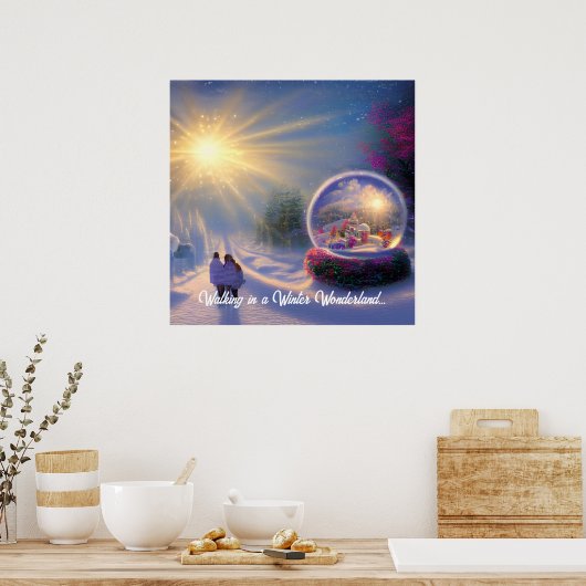 Schöne Fantasy Snow Globe Urlaub Poster (Küche)