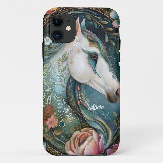 Schöne Fantasy Weißes Pferd Case-Mate iPhone Hülle (Rückseite)
