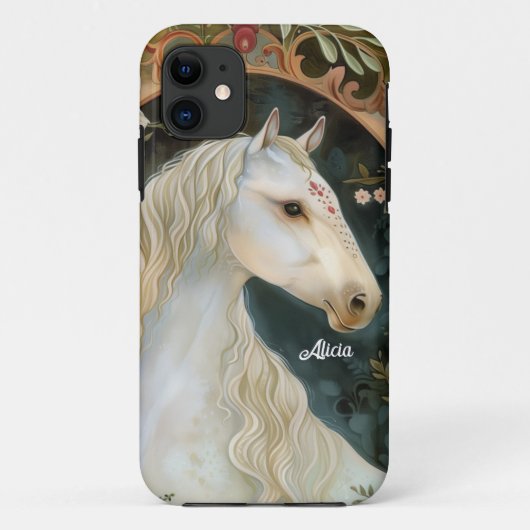 Schöne Fantasy Weißes Pferd Case-Mate iPhone Hülle (Rückseite)