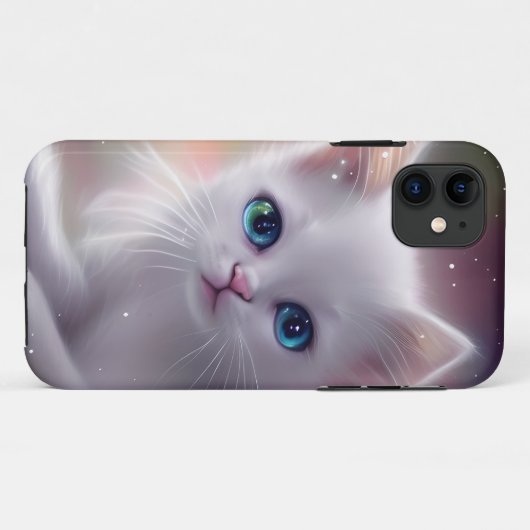 Schöne Fantasy White Fluffy Cat Case-Mate iPhone Hülle (Rückseite (Horizontal))