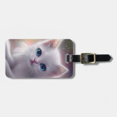Schöne Fantasy White Fluffy Cat Gepäckanhänger (Vorderseite horizontal)