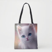 Schöne Fantasy White Fluffy Cat Tasche (Vorderseite)