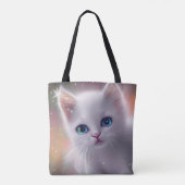 Schöne Fantasy White Fluffy Cat Tasche (Rückseite)