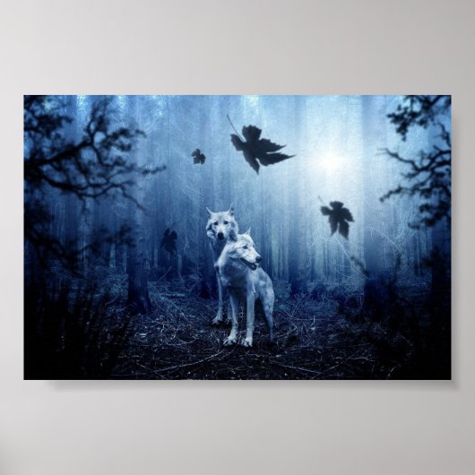 Schöne Fantasy Wolf Wall Kunst Poster (Vorne)
